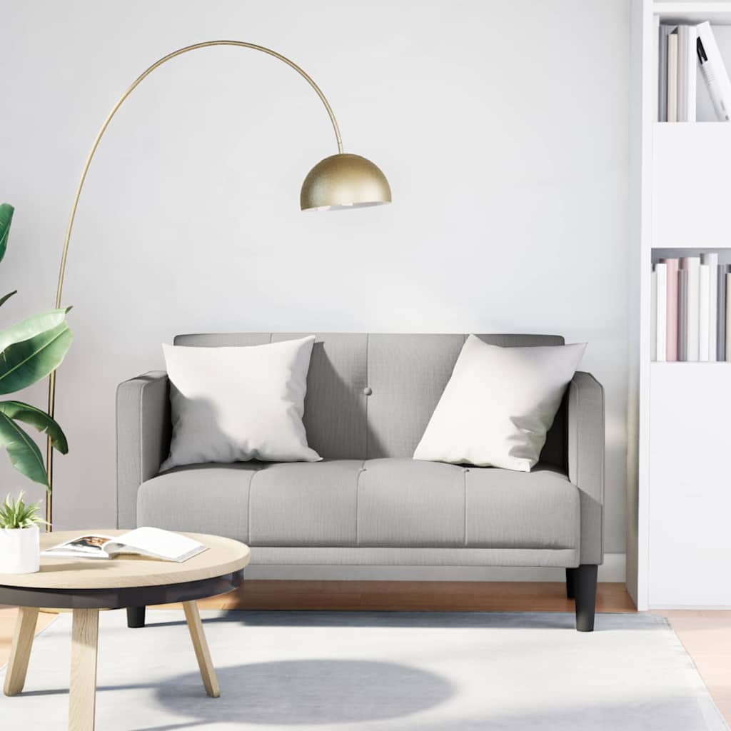 Felhőszürke szövet loveseat kanapé 111 cm