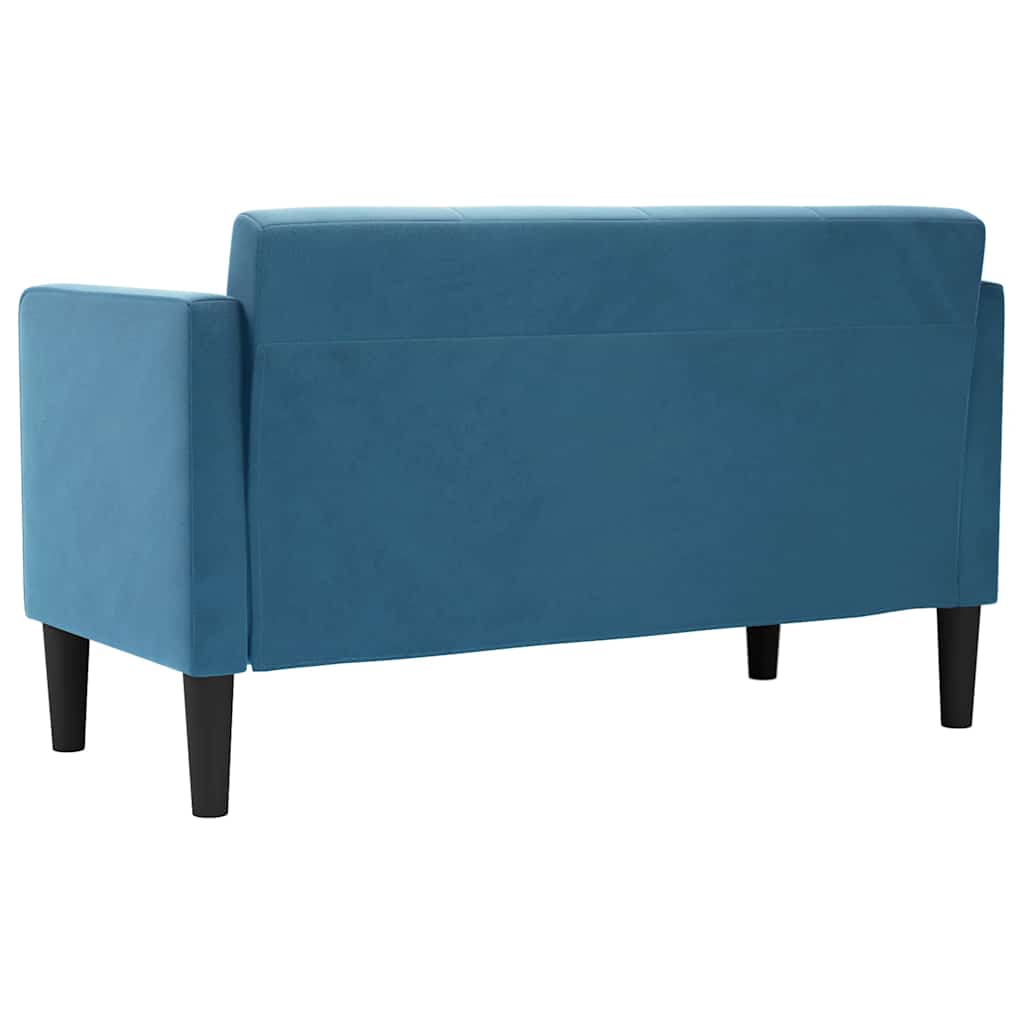 Kék bársony loveseat kanapé 111 cm