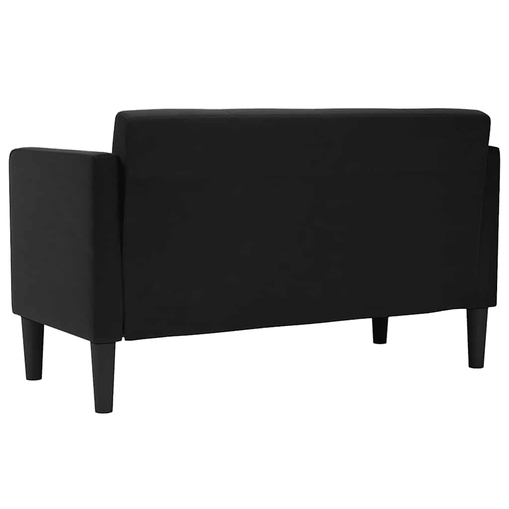 Fekete bársony loveseat kanapé 111 cm