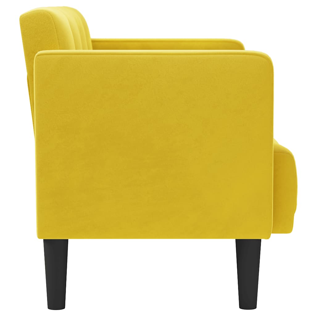 Sárga bársony loveseat kanapé 111 cm