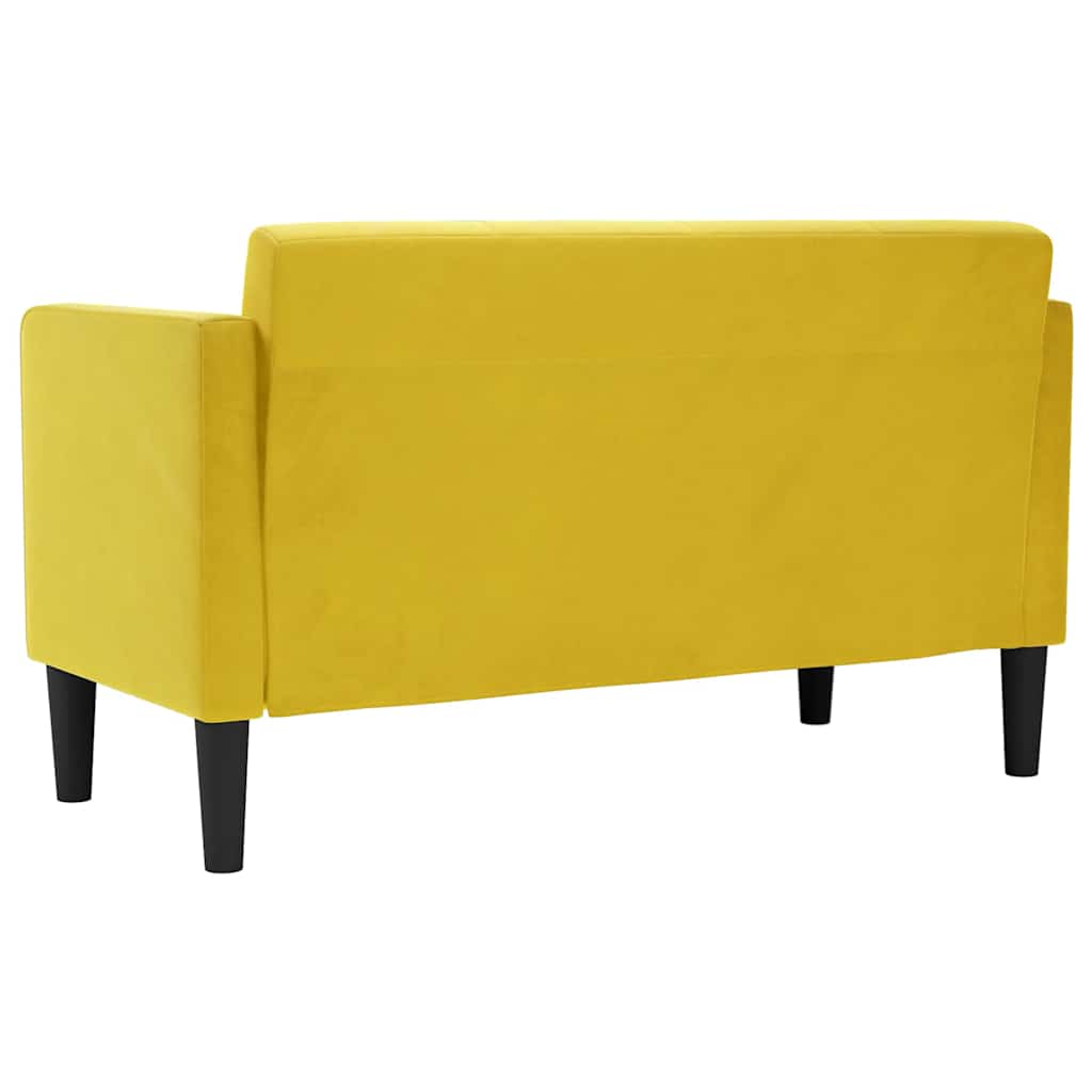 Sárga bársony loveseat kanapé 111 cm