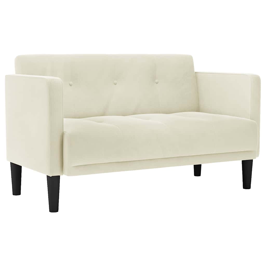 Krém bársony loveseat kanapé 111 cm