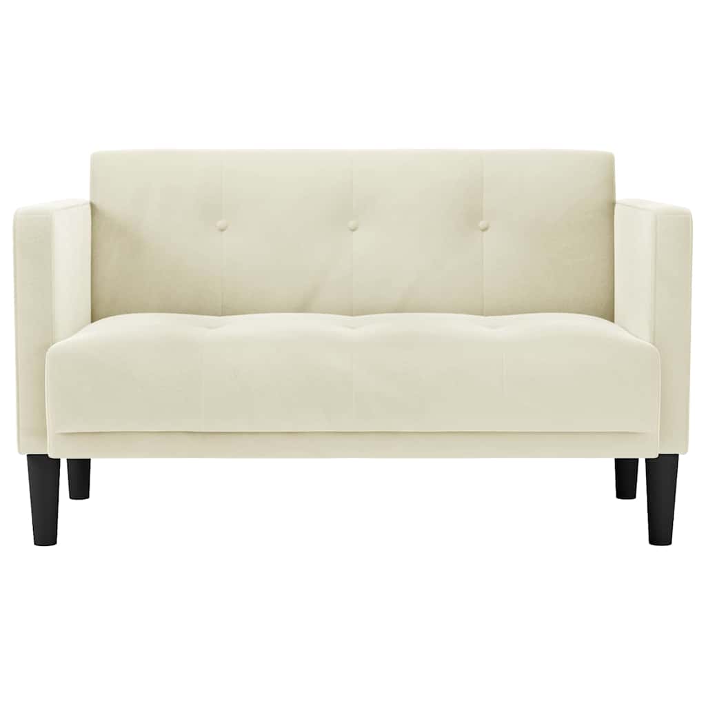 Krém bársony loveseat kanapé 111 cm