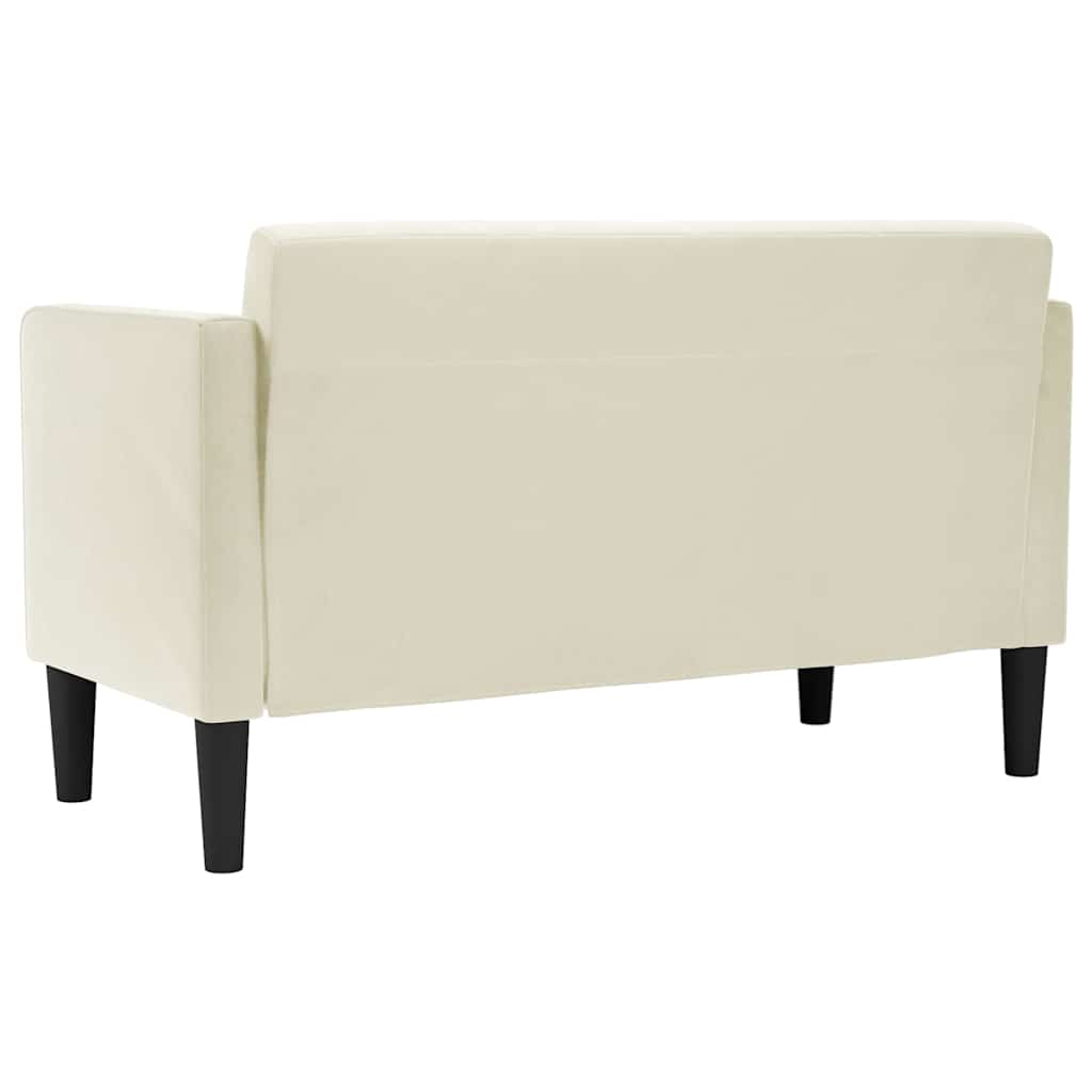 Krém bársony loveseat kanapé 111 cm