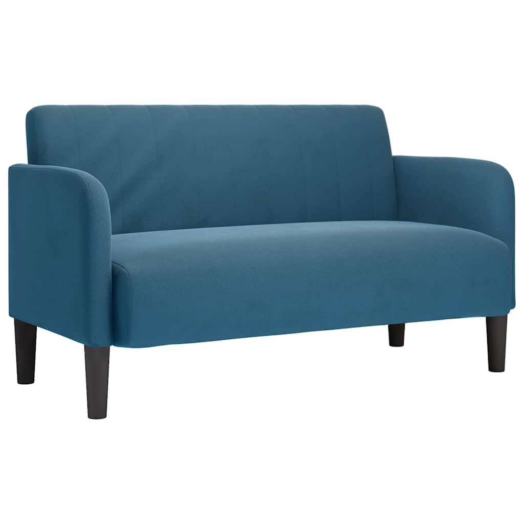 Kék bársony loveseat kanapé 109 cm
