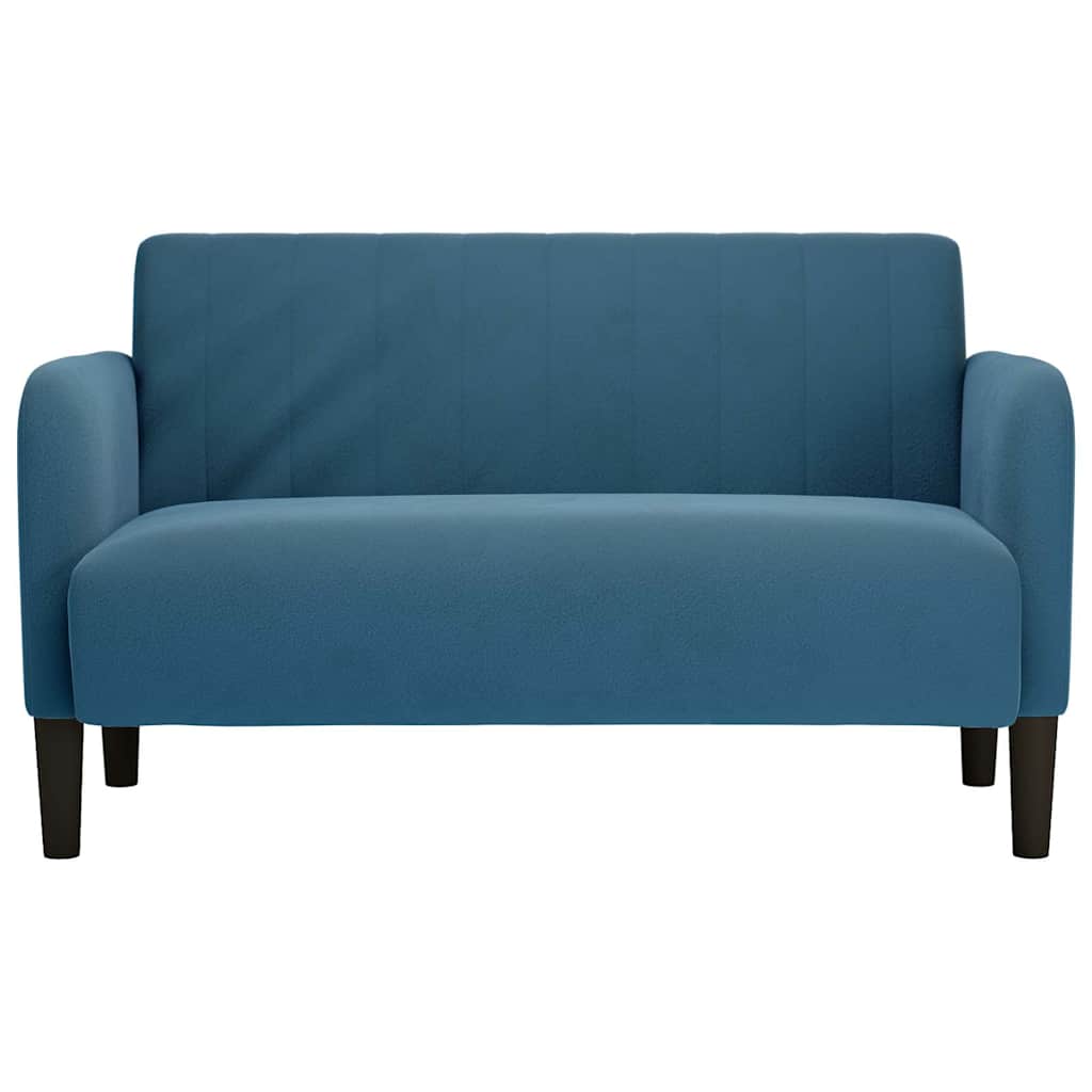 Kék bársony loveseat kanapé 109 cm