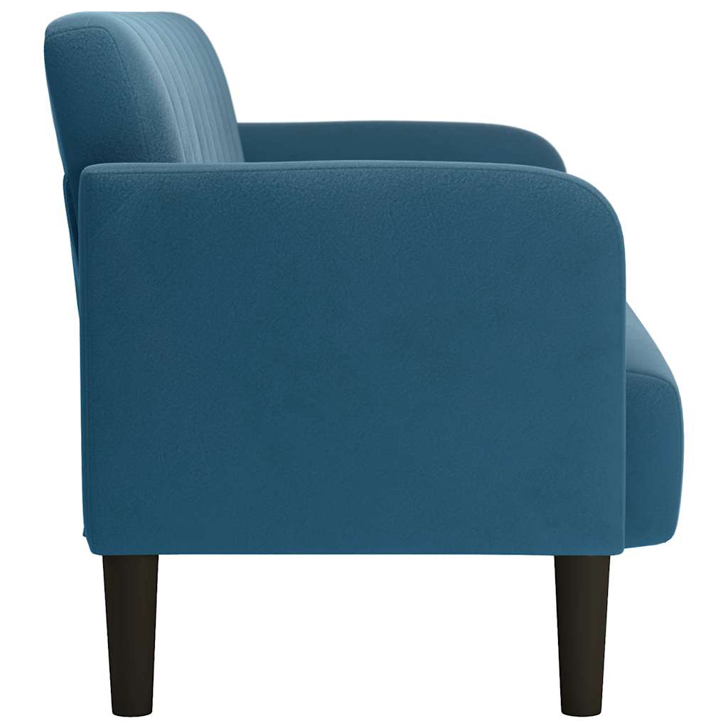 Kék bársony loveseat kanapé 109 cm