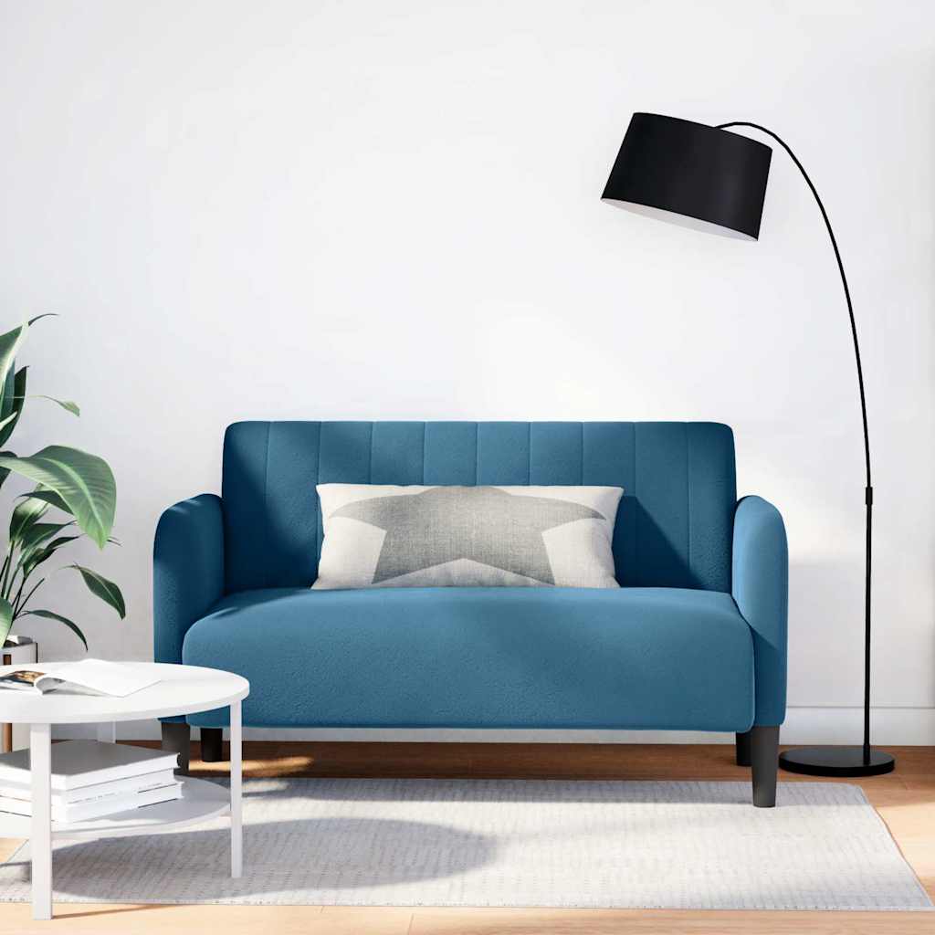 Kék bársony loveseat kanapé 109 cm