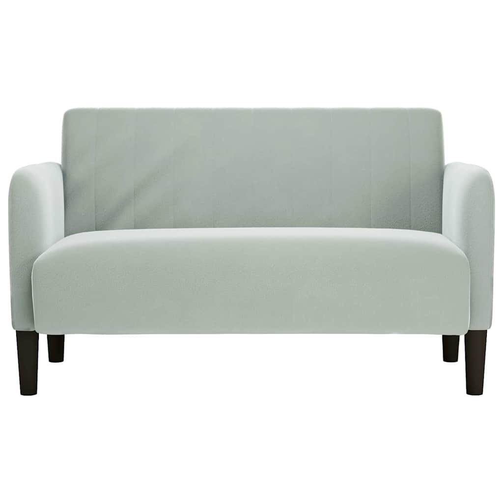 Világosszürke bársony loveseat kanapé 109 cm
