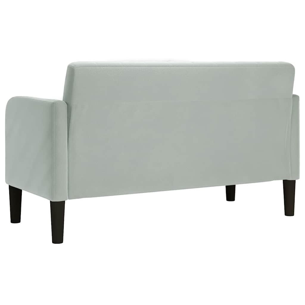Világosszürke bársony loveseat kanapé 109 cm