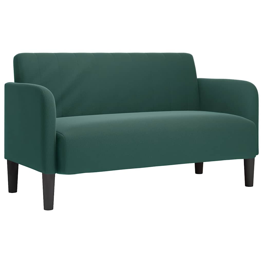 Sötétzöld bársony loveseat kanapé 109 cm