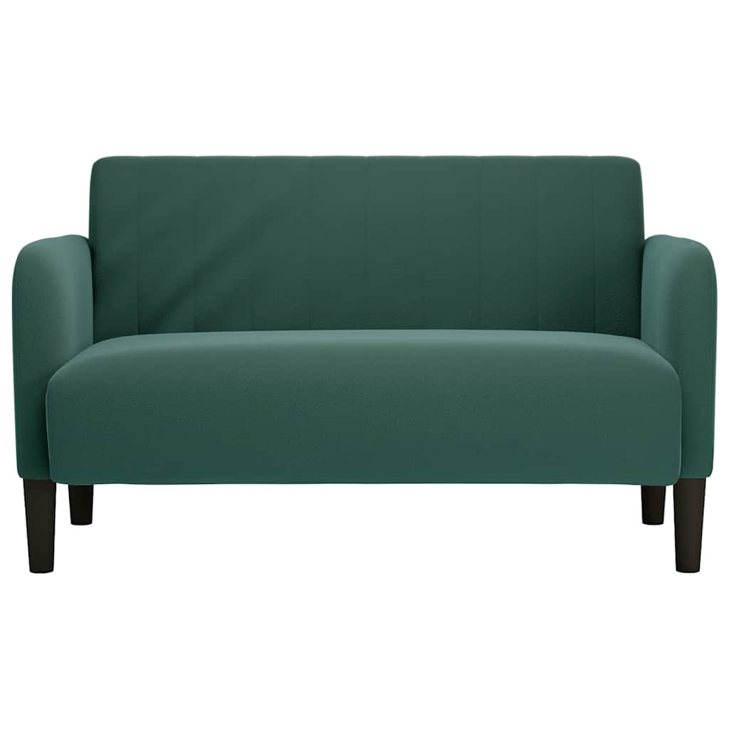 Sötétzöld bársony loveseat kanapé 109 cm