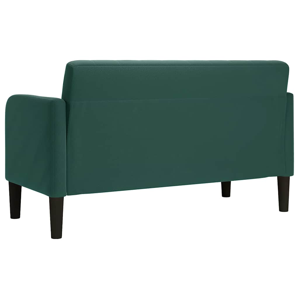 Sötétzöld bársony loveseat kanapé 109 cm