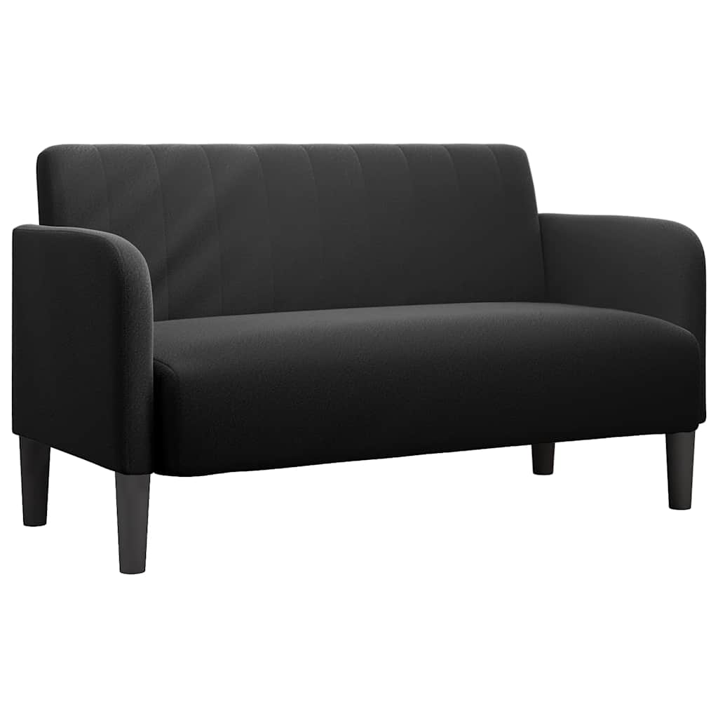 Fekete bársony loveseat kanapé 109 cm Fekete bársony loveseat kanapé 109 cm