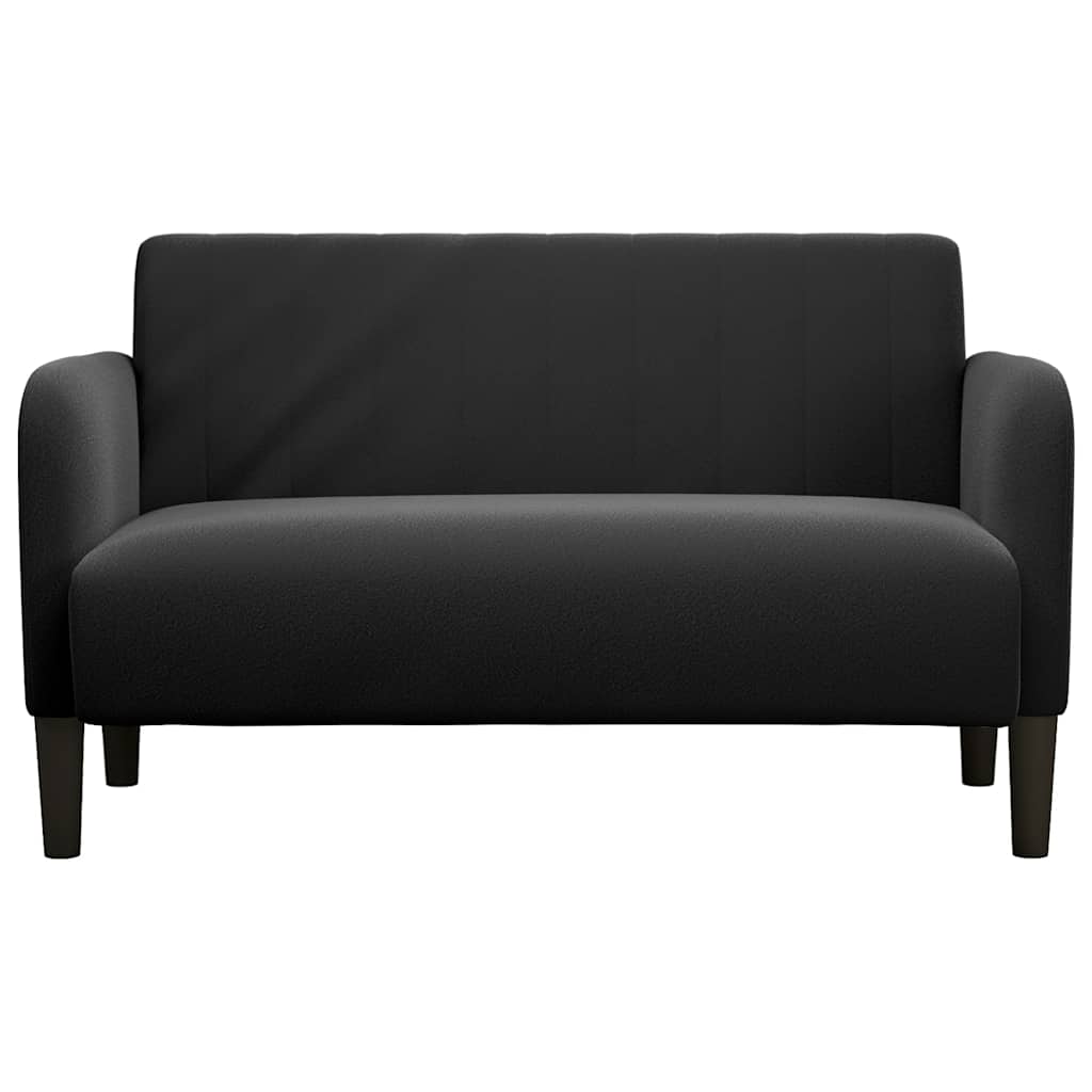 Fekete bársony loveseat kanapé 109 cm Fekete bársony loveseat kanapé 109 cm