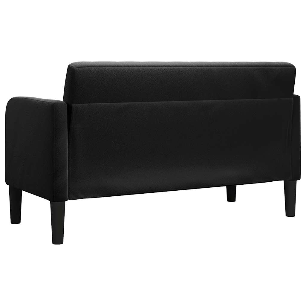 Fekete bársony loveseat kanapé 109 cm Fekete bársony loveseat kanapé 109 cm