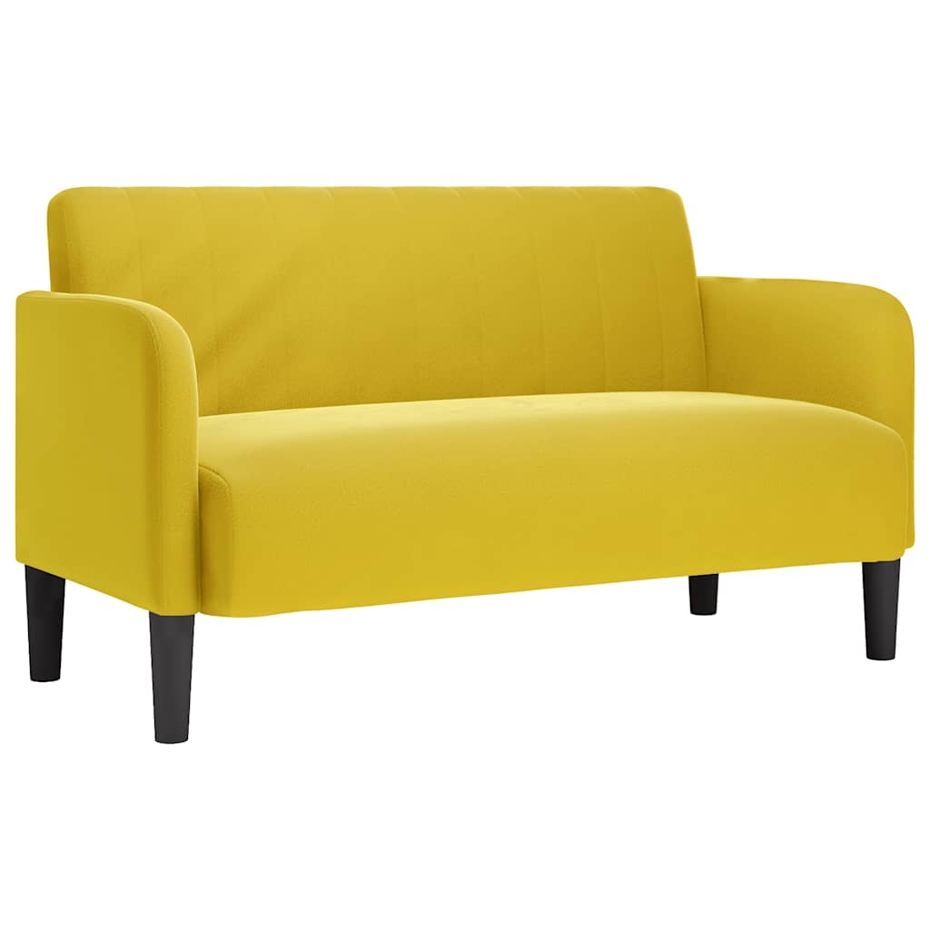 Sárga bársony loveseat kanapé 109 cm Sárga bársony loveseat kanapé 109 cm