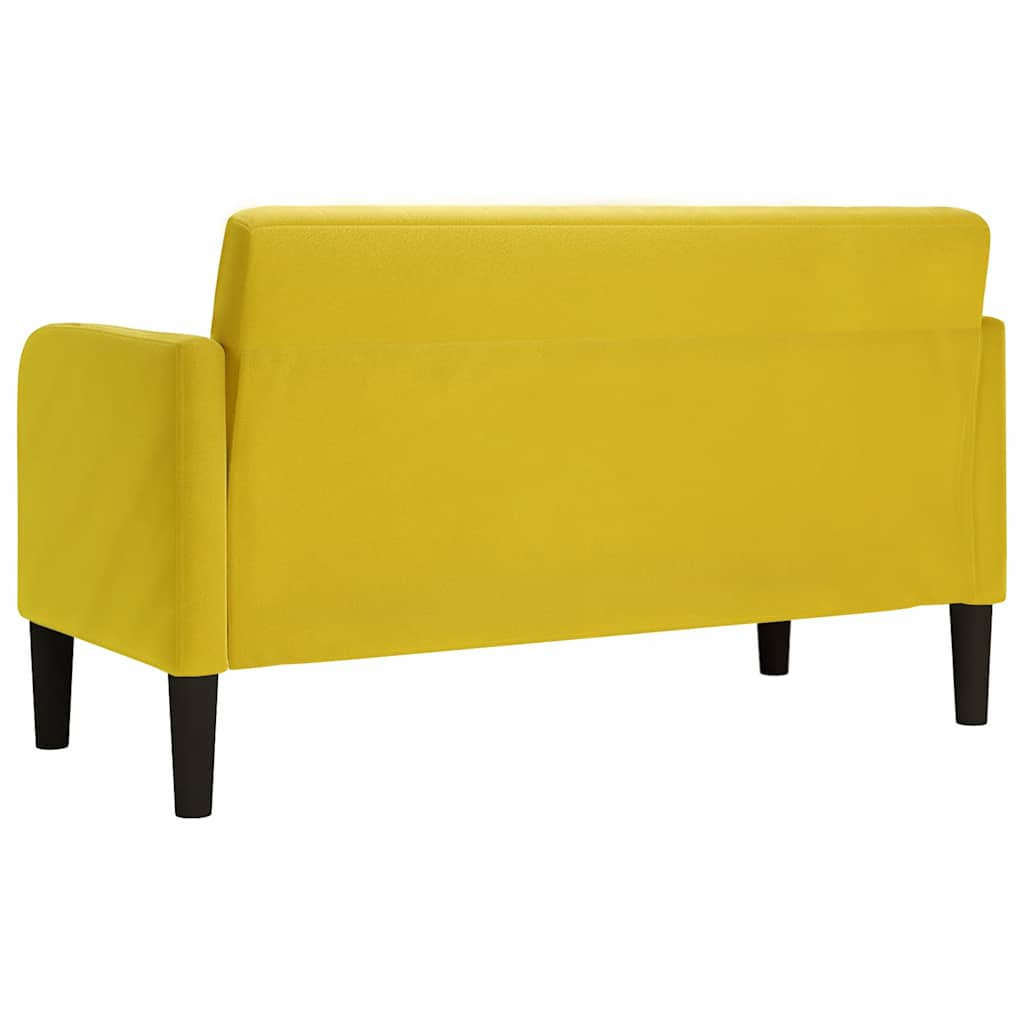 Sárga bársony loveseat kanapé 109 cm Sárga bársony loveseat kanapé 109 cm