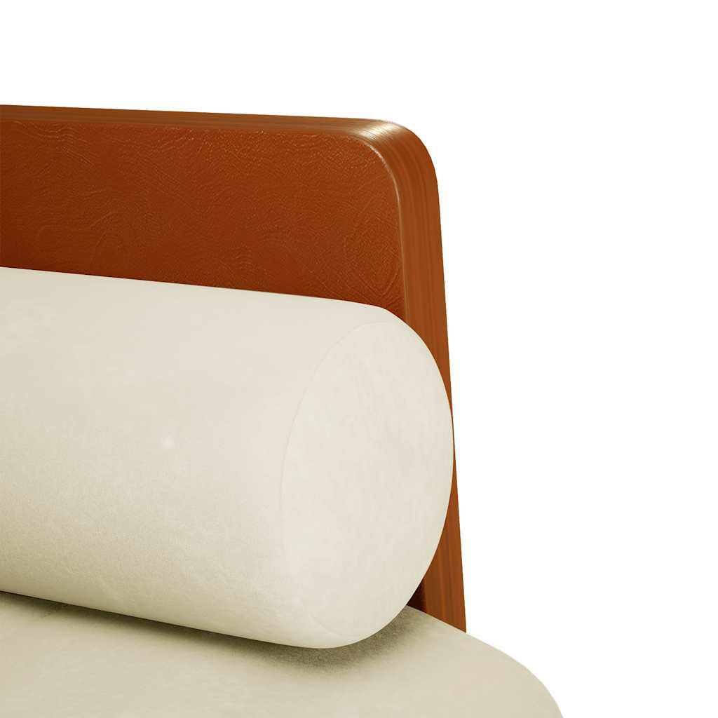 Krém bársony loveseat kanapé párnákkal 110 cm Krém bársony loveseat kanapé párnákkal 110 cm