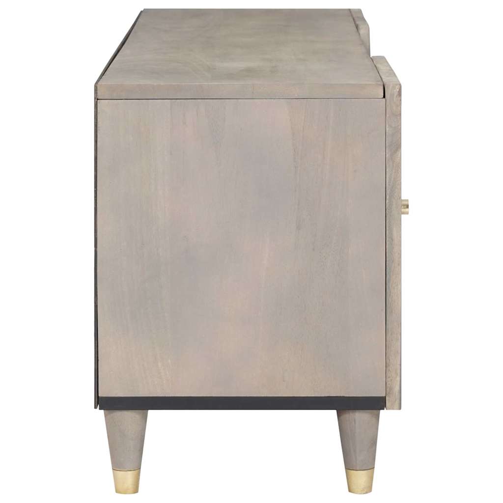 Tv szekrény szürke és arany 105 x 33.5 x 46 cm tömör mangófa
