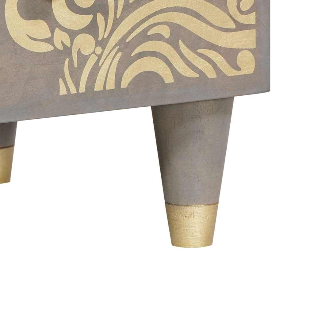 Magasfiú szürke és arany 60 x 33.5 x 100 cm tömör mangófa