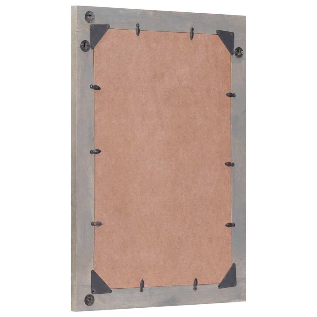 Fürdőszobai tükör tükörrel szürke és ezüst 50 x 70 x 3 cm Fürdőszobai tükör tükörrel szürke és ezüst 50 x 70 x 3 cm
