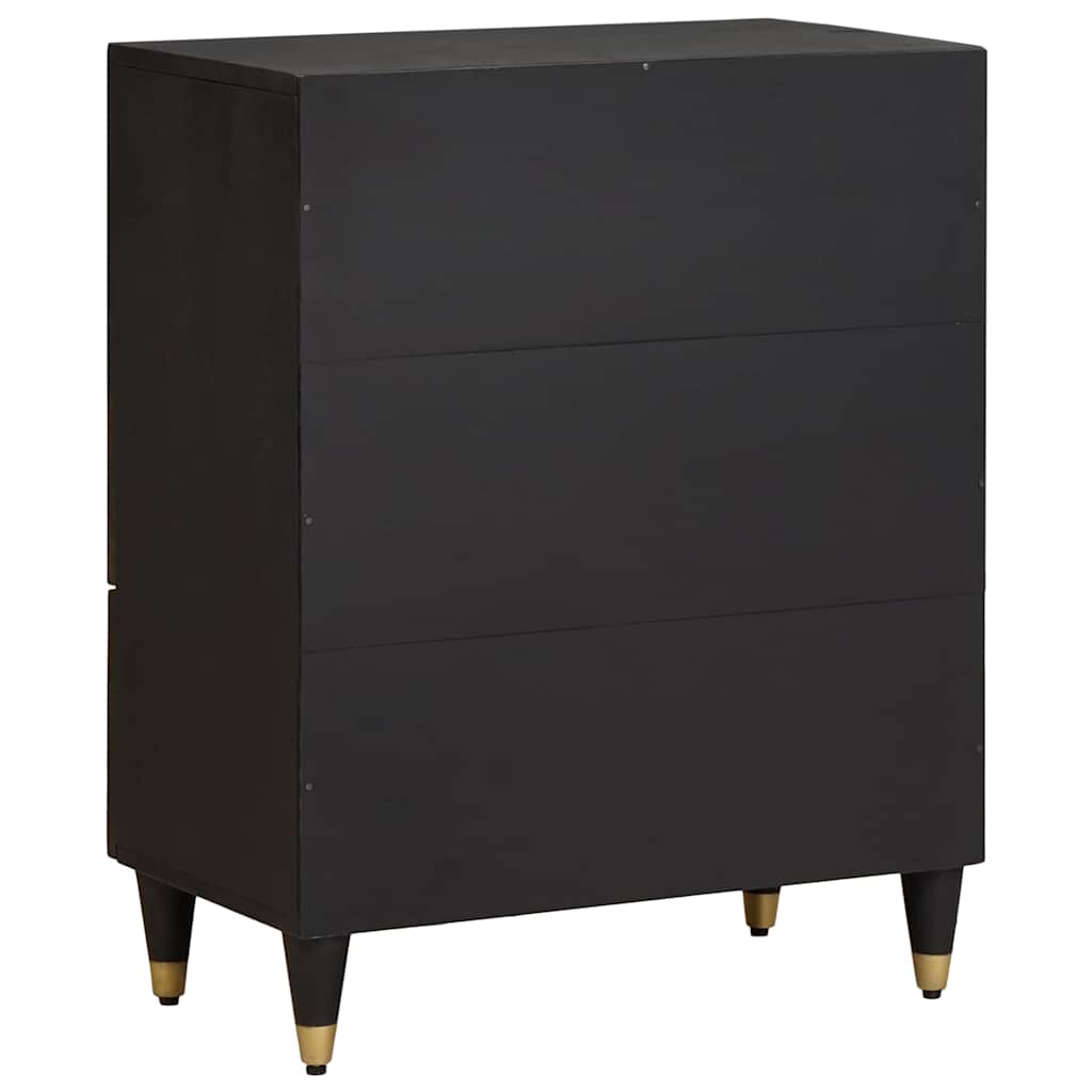 Széf fekete 60 x 33 x 75 cm tömör mangófát