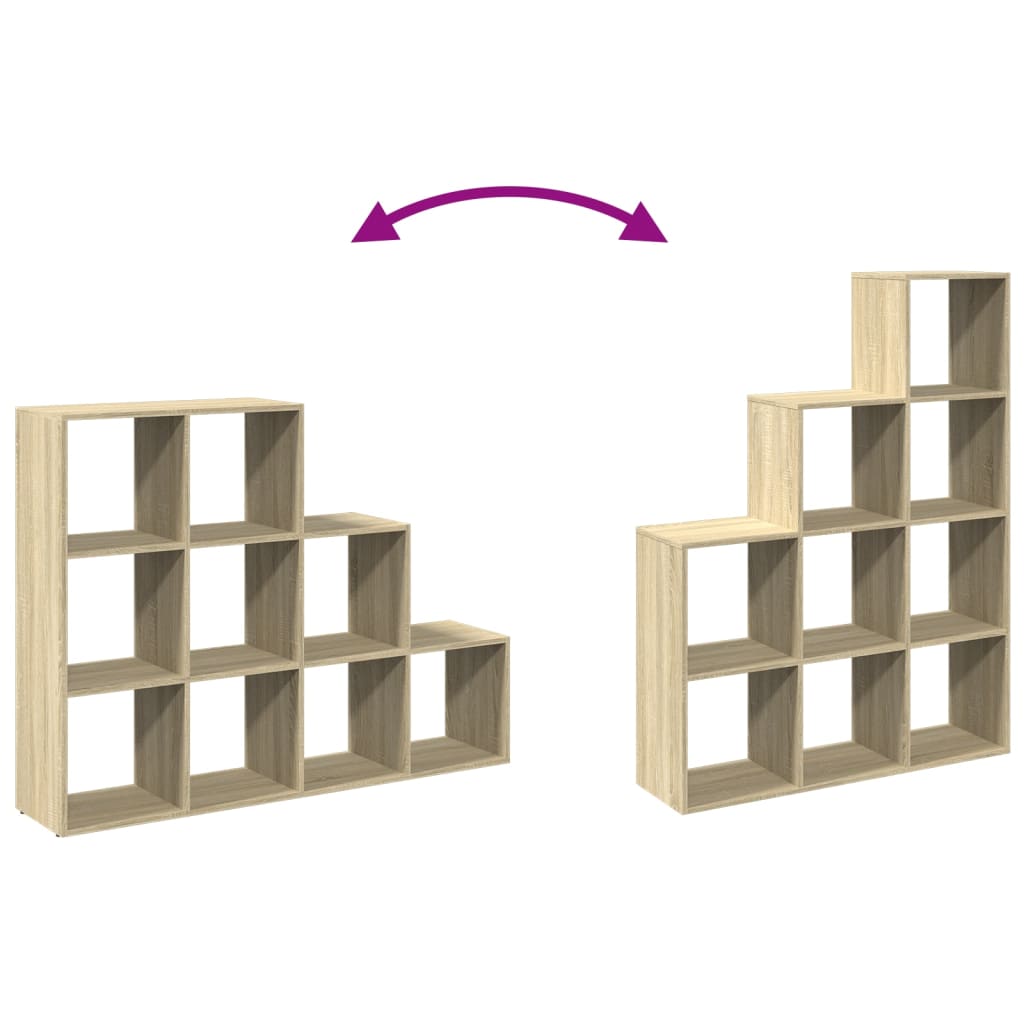 3 szintes sonoma tölgy elválasztó könyvespolc 137,5x29x103,5 cm