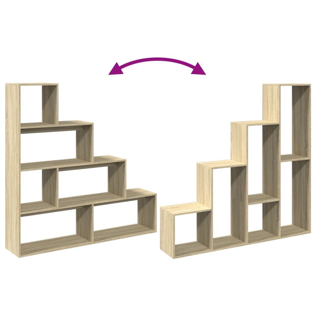 4 szintes sonoma tölgy elválasztó könyvespolc 143,5x29x143,5 cm