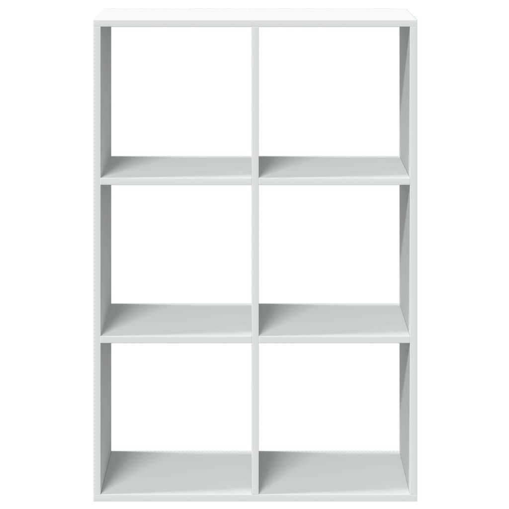 Fehér szerelt fa térelválasztó könyvespolc 69,5x29x103,5 cm