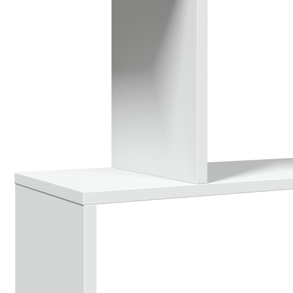 3 szintes fehér szerelt fa elválasztó könyvespolc 70x24x97 cm