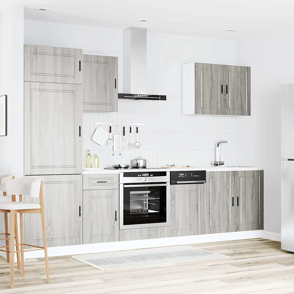 7 darabos konyhaszekrény szett kalmar szürke sonoma műfa