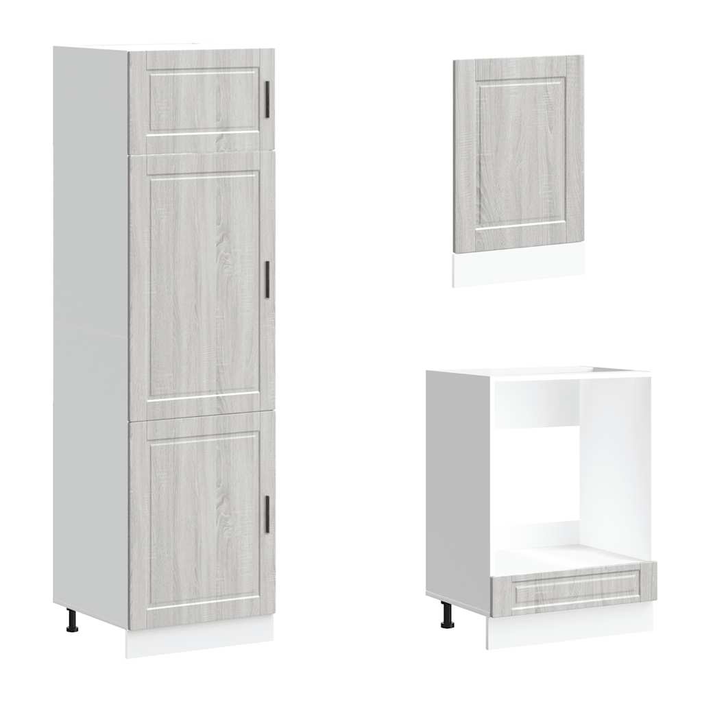 7 darabos konyhaszekrény szett kalmar szürke sonoma műfa