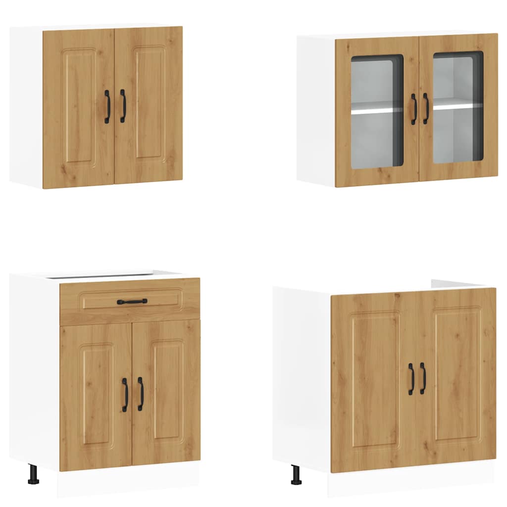4 részes konyhaszekrény szett kalmar kézműves tölgy mérnöki fa