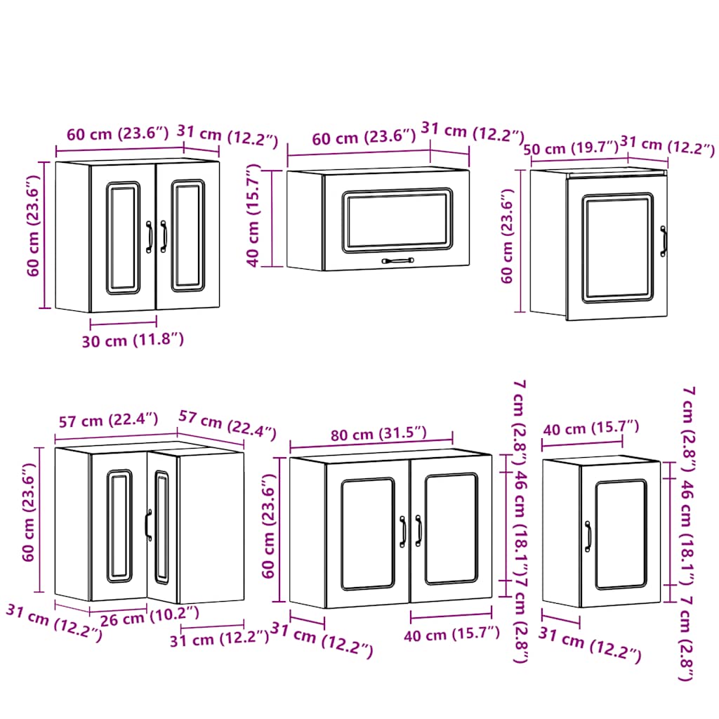 11 részes konyhai szekrény szett kalmar betonszürke műszaki fa
