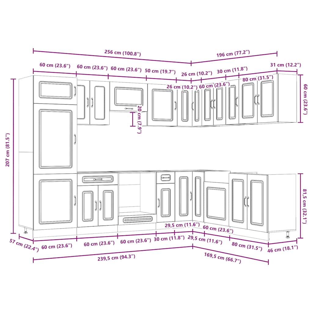 14 darabos konyhaszekrény szett 