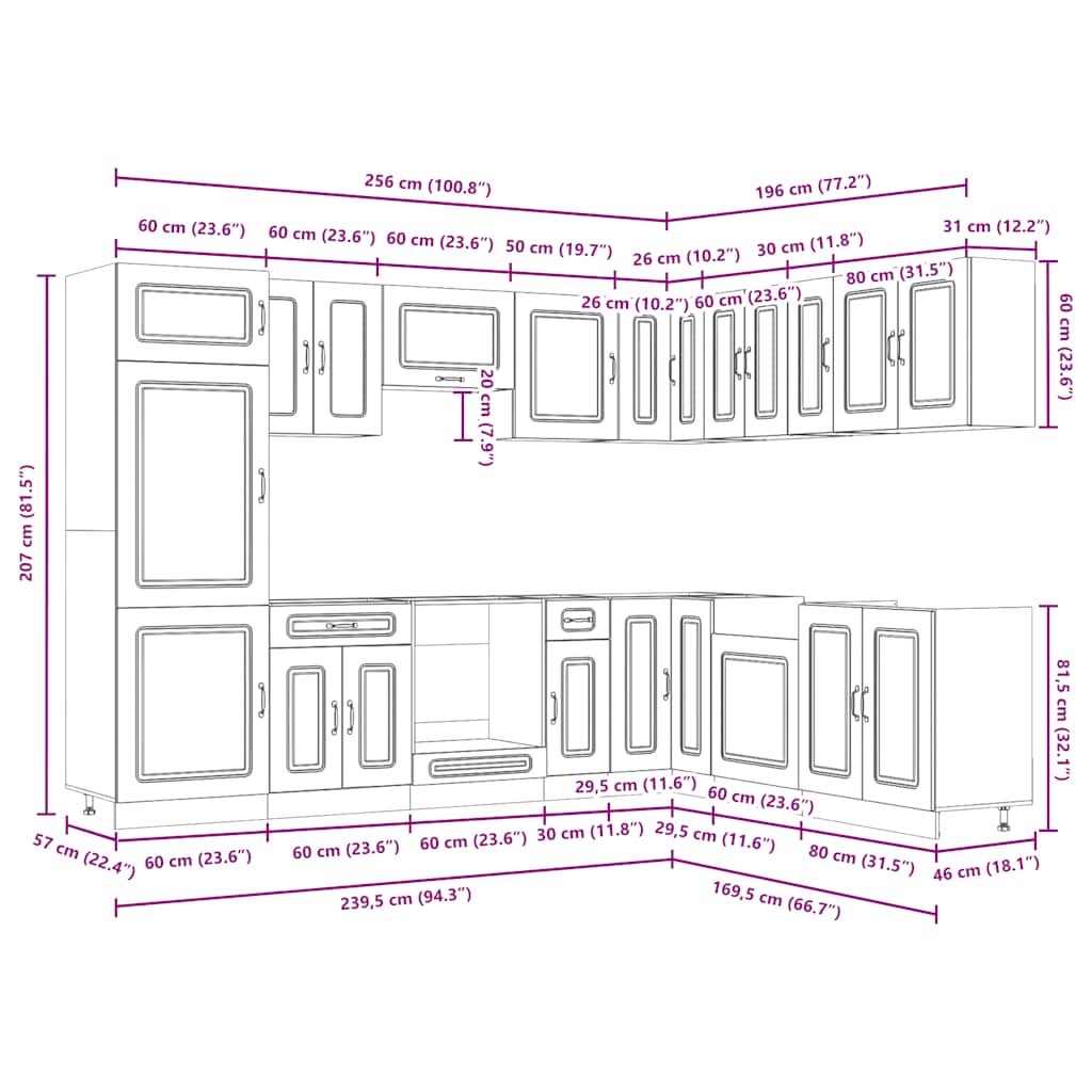 14 részes konyhaszekrény szett 