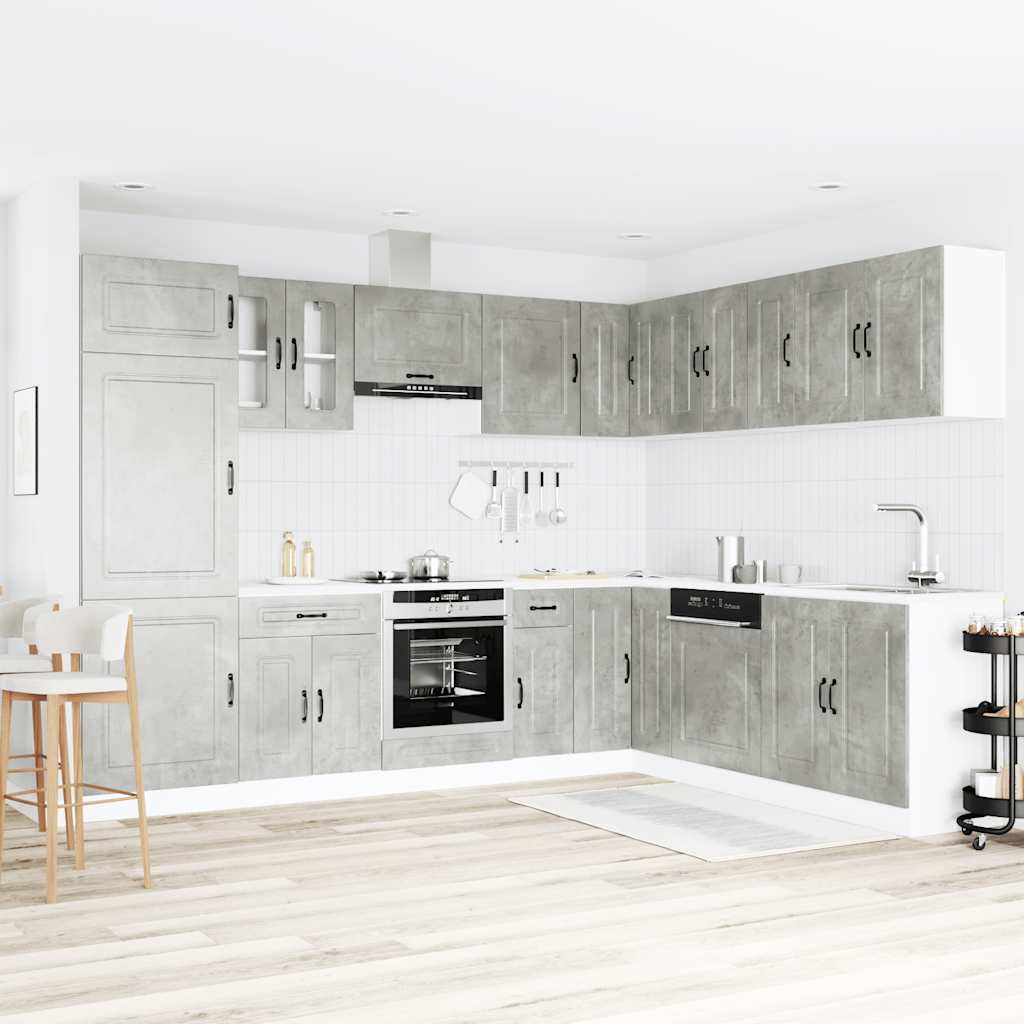 14 részes konyhai szekrény szett kalmar betonszürke műszaki fa