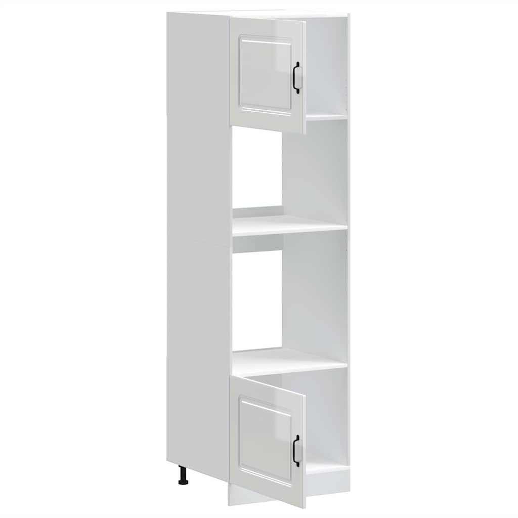 Lucca 2 db fényes fehér színű szerelt fa sütőszekrények