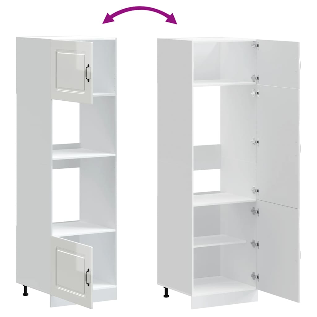 Lucca 2 db fényes fehér színű szerelt fa sütőszekrények