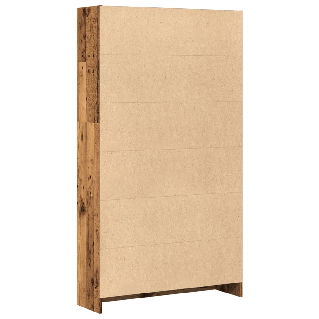 Antik fa színű szerelt fa könyvespolc 80 x 24 x 143 cm