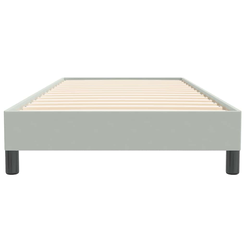 Világosszürke bársony rugós ágy matrac nélkül 90x220 cm