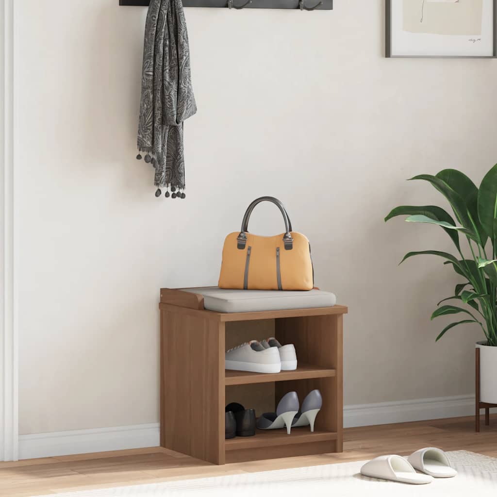 Sandnes tömör fenyőfa előszobapad 45x40x50 cm