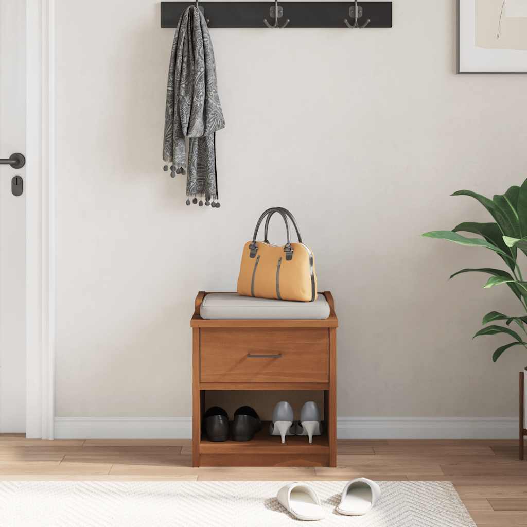 Sandnes tömör fenyőfa előszobapad 45x40x50 cm