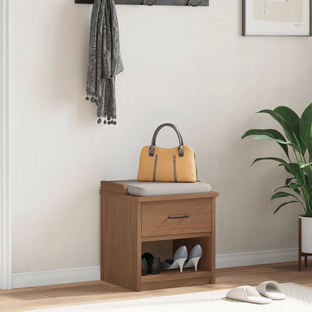 Sandnes tömör fenyőfa előszobapad 45x40x50 cm