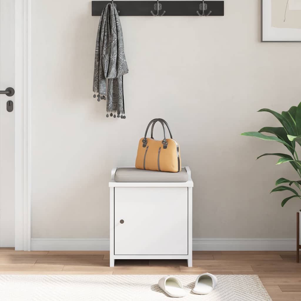 Sandnes fehér tömör fenyőfa előszobapad 45x40x50 cm