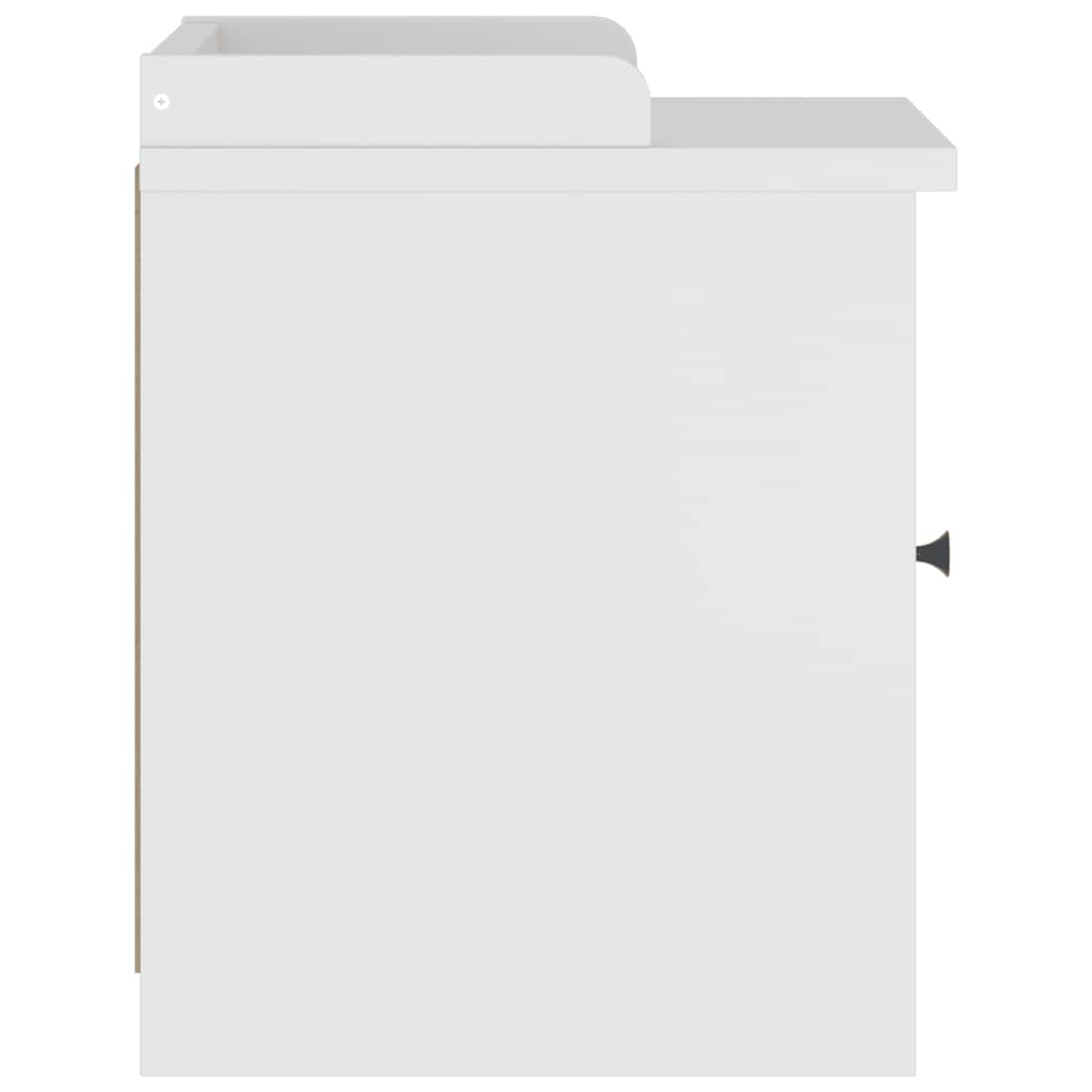 Sandnes fehér tömör fenyőfa előszobapad 45x40x50 cm