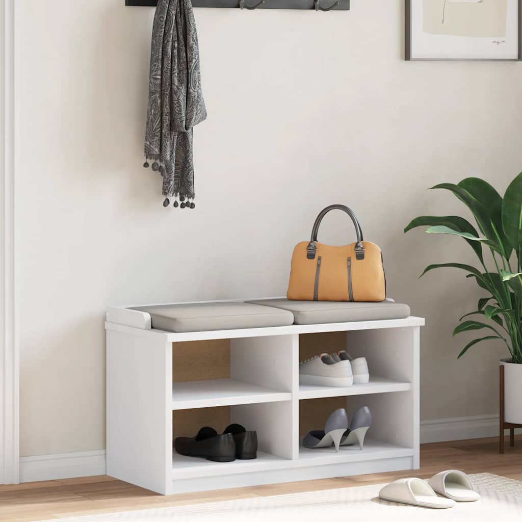 Sandnes fehér tömör fenyőfa előszobapad 87x40x50 cm