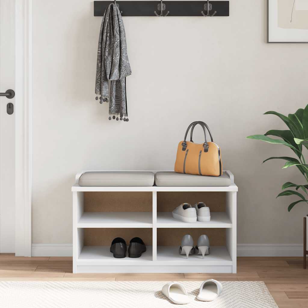 Sandnes fehér tömör fenyőfa előszobapad 87x40x50 cm