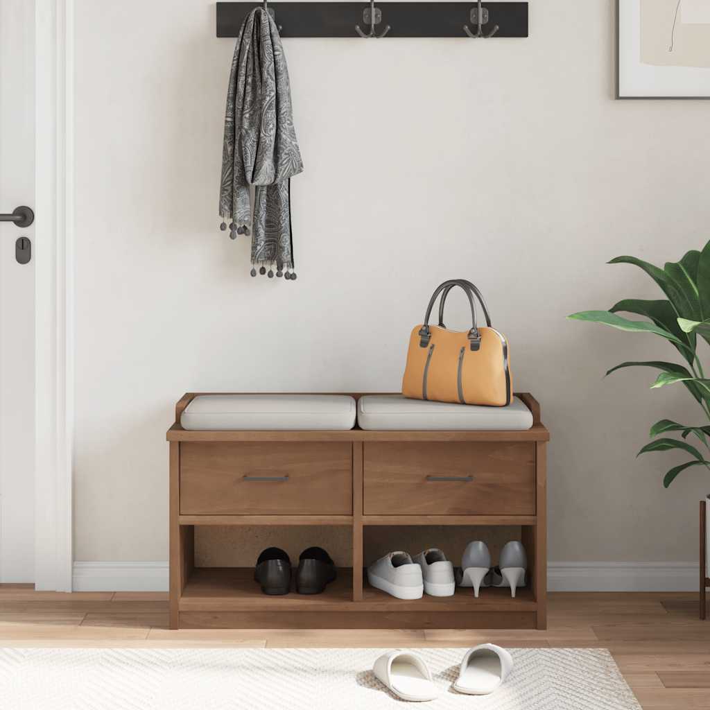 Sandnes tömör fenyőfa előszobapad 87x40x50 cm